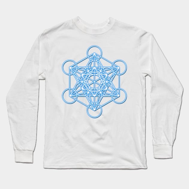 Metatrons Cube Long Sleeve T-Shirt by HigherSelfSource